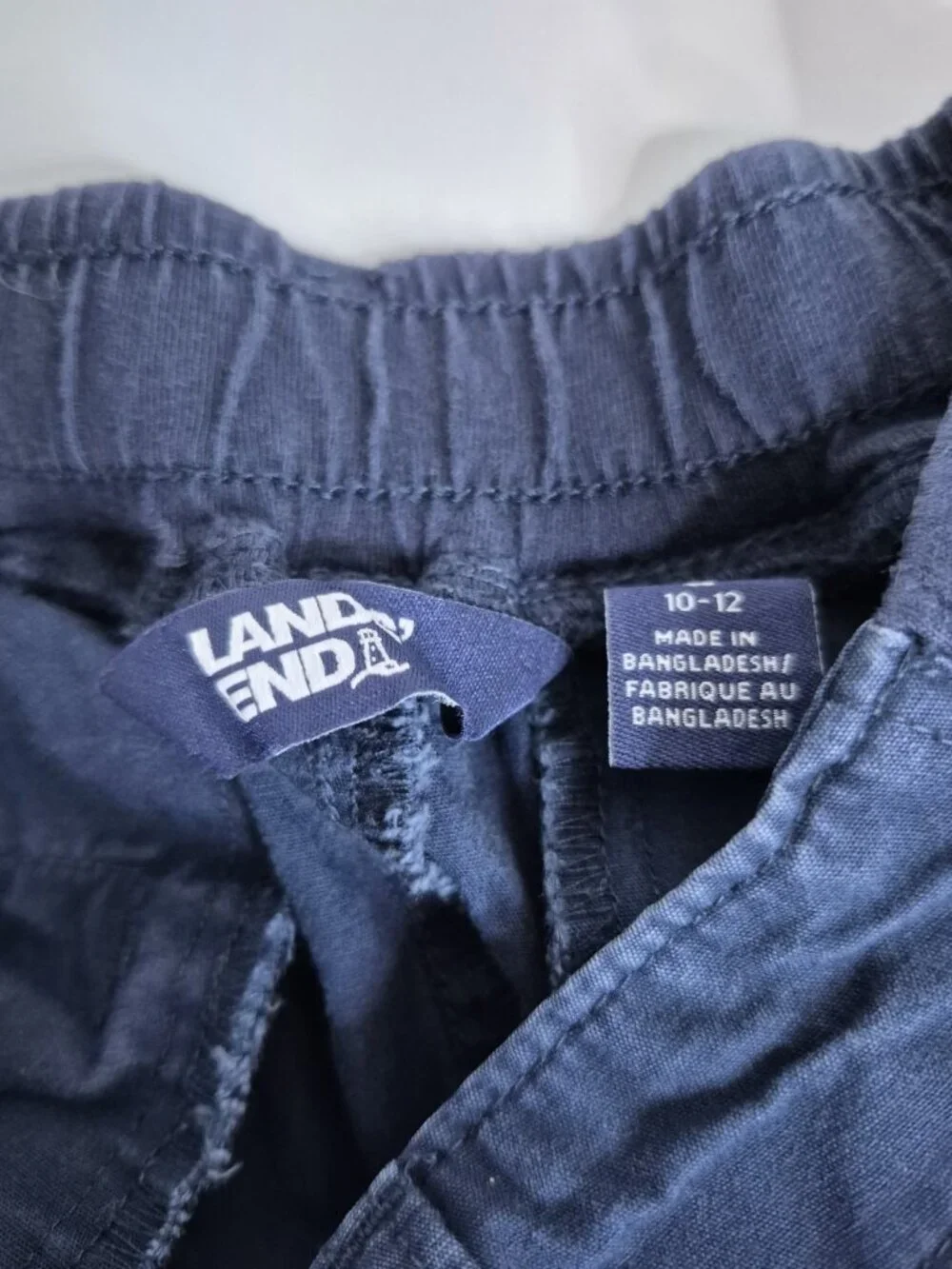 Lands End Navy Blue Casual School Uniform Shorts Youth Boys Size L (10-12)